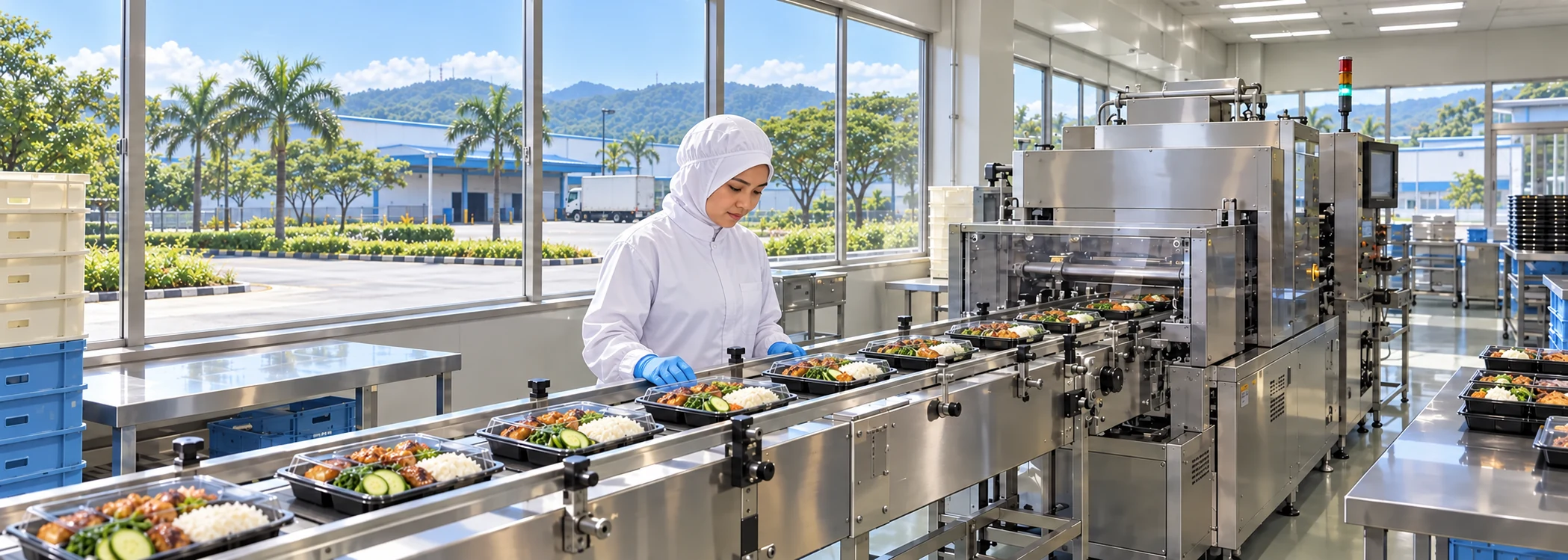 Application illustration of food conveying and packaging equipment in Malaysia