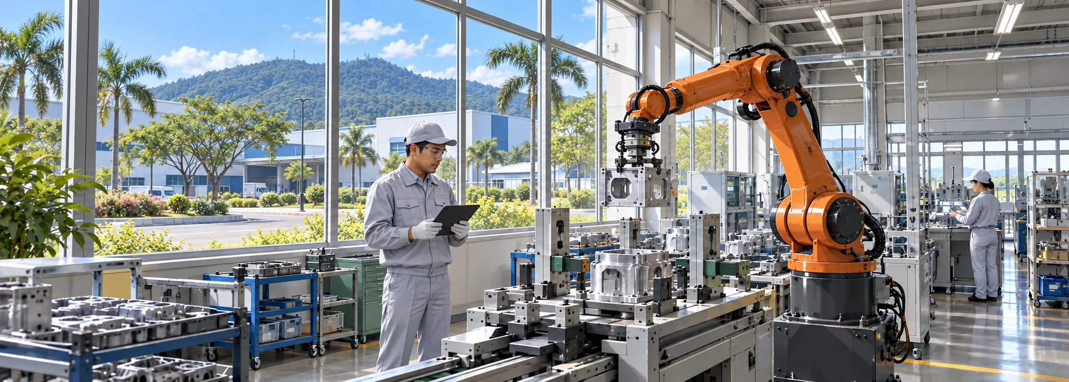 Application illustration of industrial robotic assembly in Malaysia