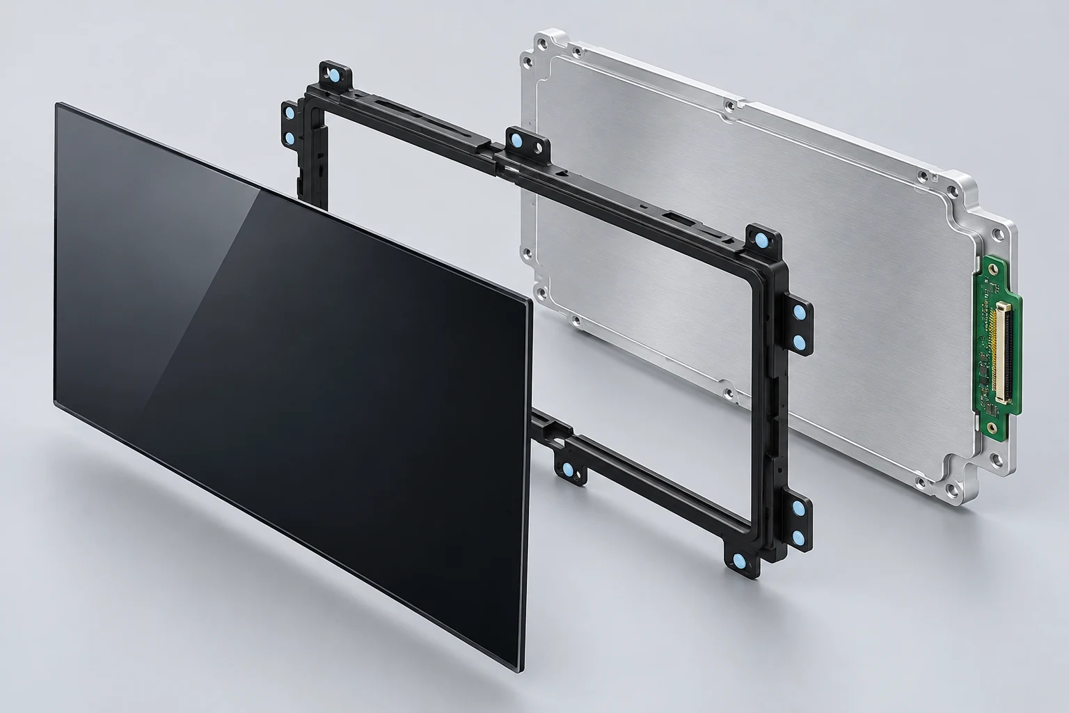 Application illustration of structural joints, display frames and optical-component assembly