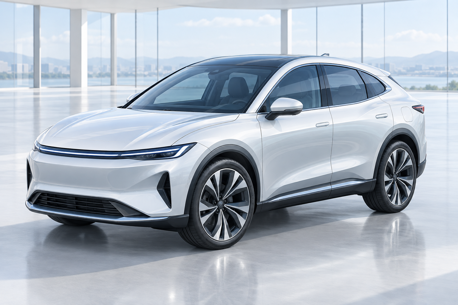 Generic car application illustration in a bright design studio
