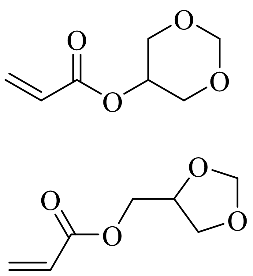 YW-811 · Glycerol formal acrylate · structure from the supplied product brochure